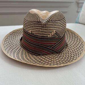 Sensi Studio Woven Straw Hat with Patterned Band